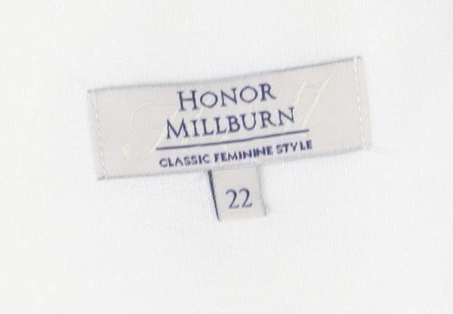 Womens UK Size 22 Honor Millburn White Classic Button-Up