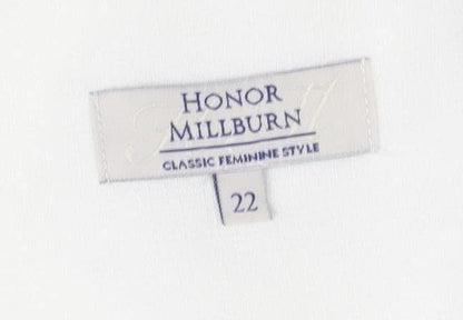 Womens UK Size 22 Honor Millburn White Classic Button-Up