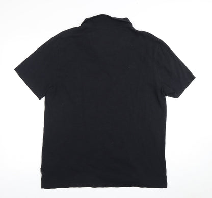 DKNY Men's Black Polo, Large, Casual Short Sleeve