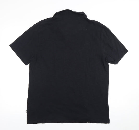DKNY Men's Black Polo, Large, Casual Short Sleeve