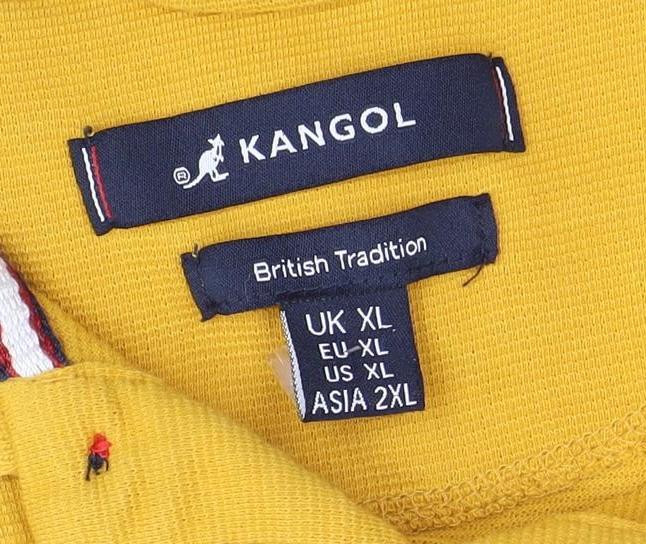 Kangol Men's XL Yellow Cotton Polo Shirt