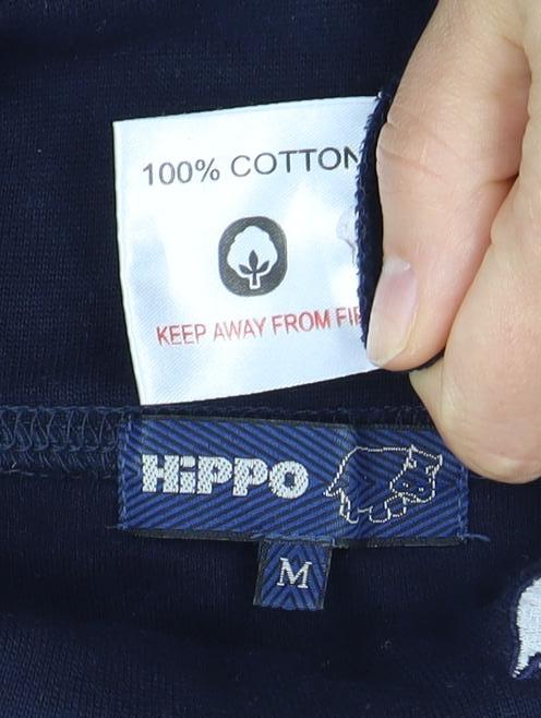 Hippo Women's Blue Cotton Polo Shirt M