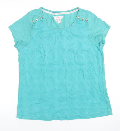 Womens UK Size 12 Debenhams Blue Basic T-Shirt