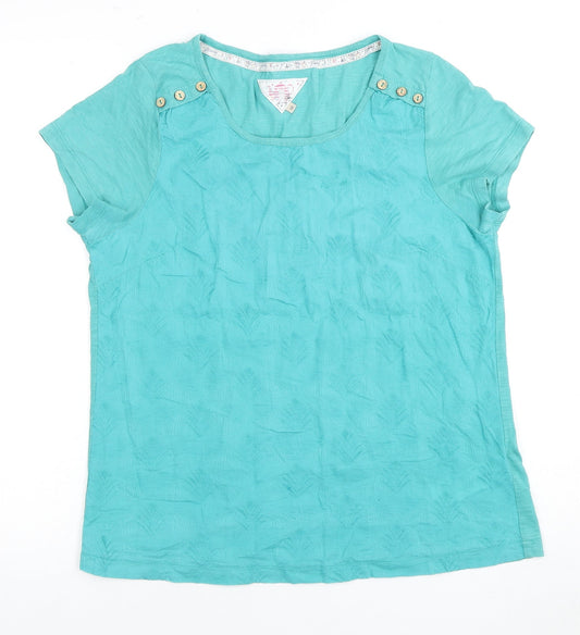 Womens UK Size 12 Debenhams Blue Basic T-Shirt