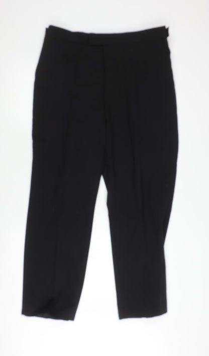 Moss Bros Men's Black Trousers Size 36 Business