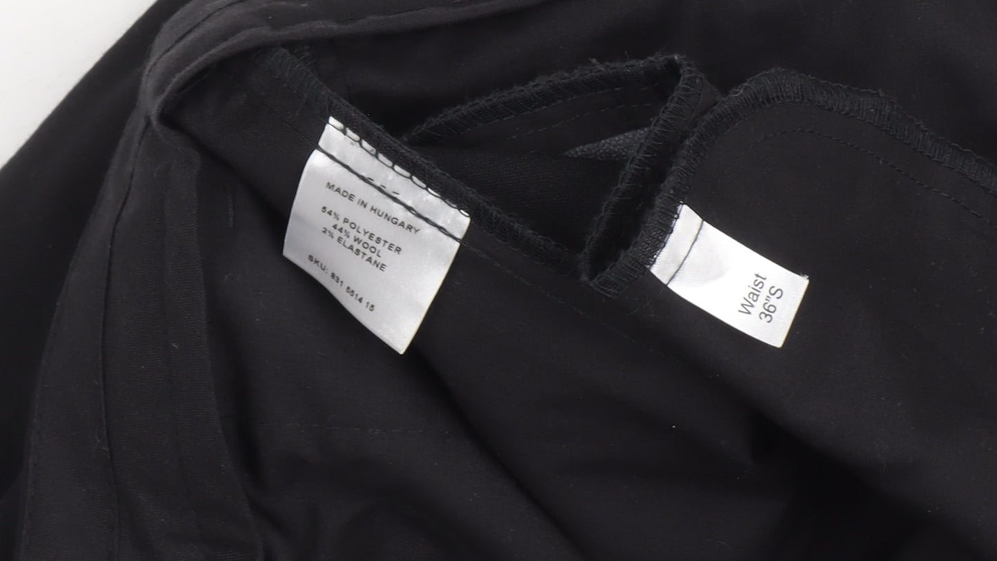 Moss Bros Men's Black Trousers Size 36 Business