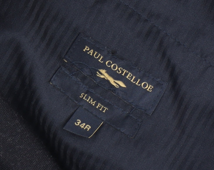 Paul Costelloe Men's Black Wool Slim Trousers 34R