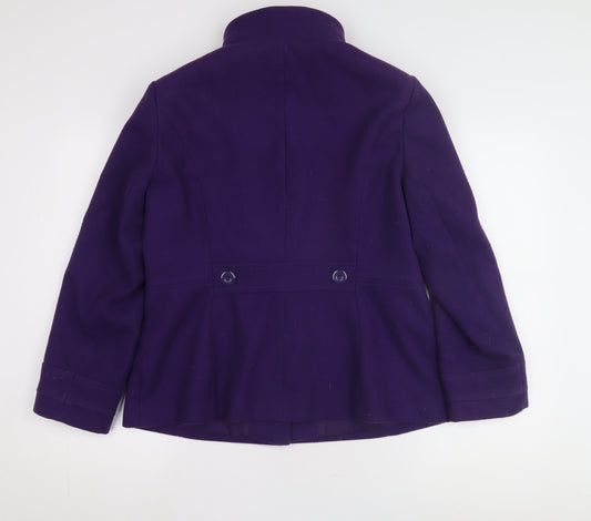 John Lewis Women Purple Wool Jacket Size 14
