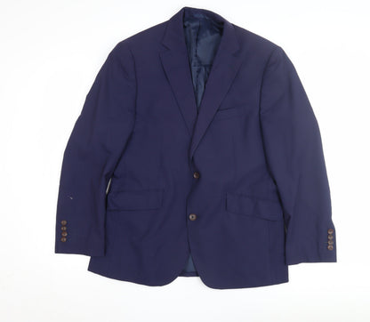 Llanfico Men's Blue Wool Blazer Size UK 40 Formal Jacket