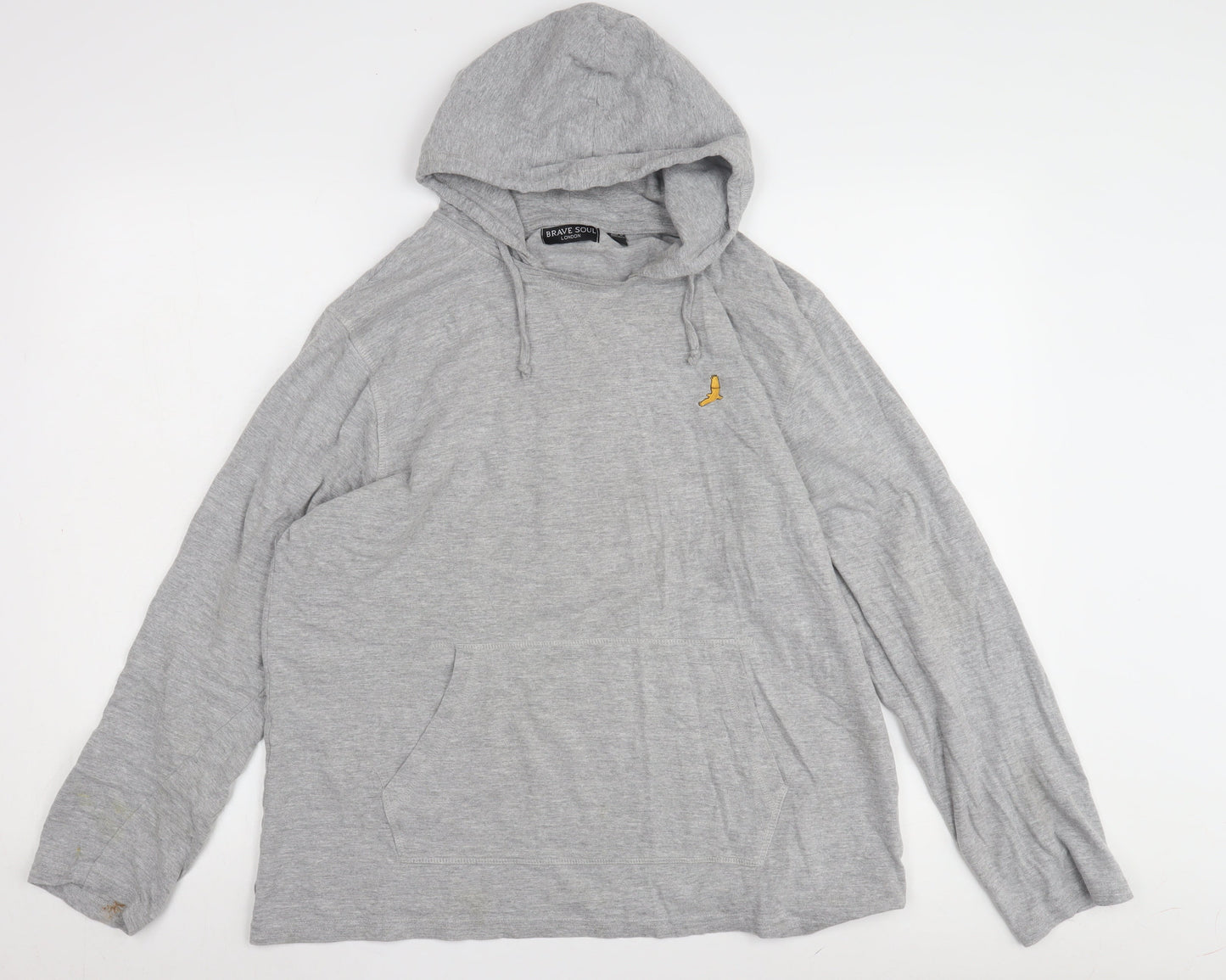 Mens UK Size XL Brave Soul Grey Pullover Hoodie