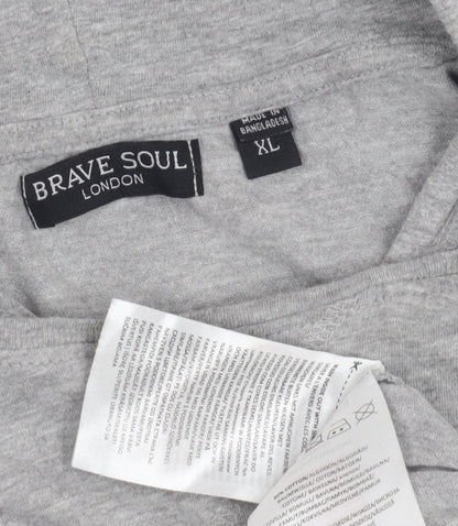Mens UK Size XL Brave Soul Grey Pullover Hoodie