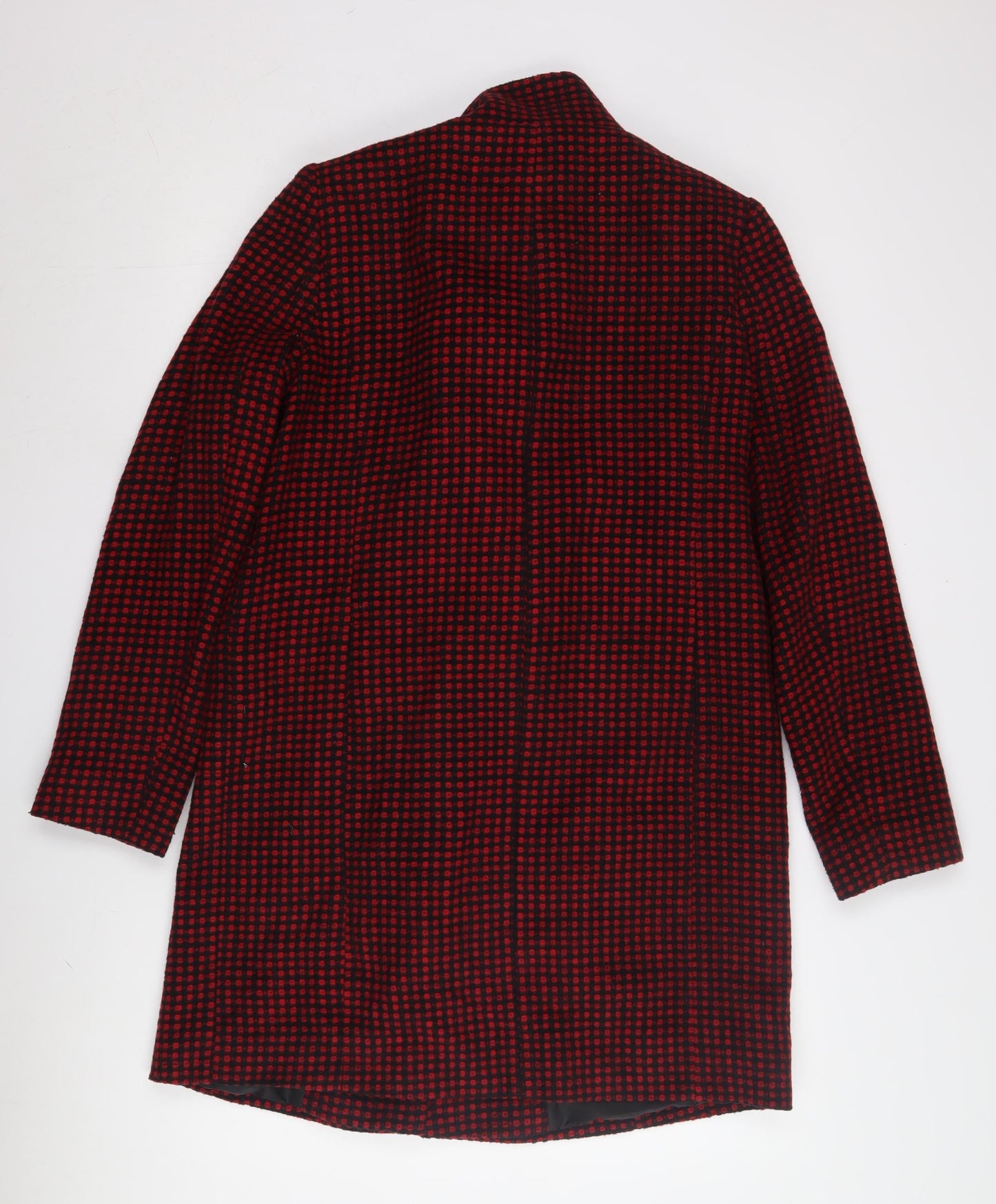 Debenhams Women's Red Checked Pea Coat Size 10