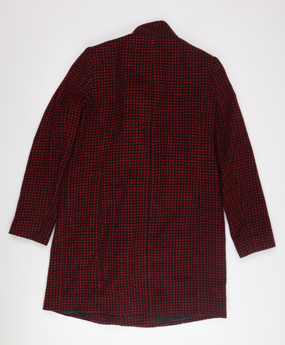 Debenhams Women's Red Checked Pea Coat Size 10