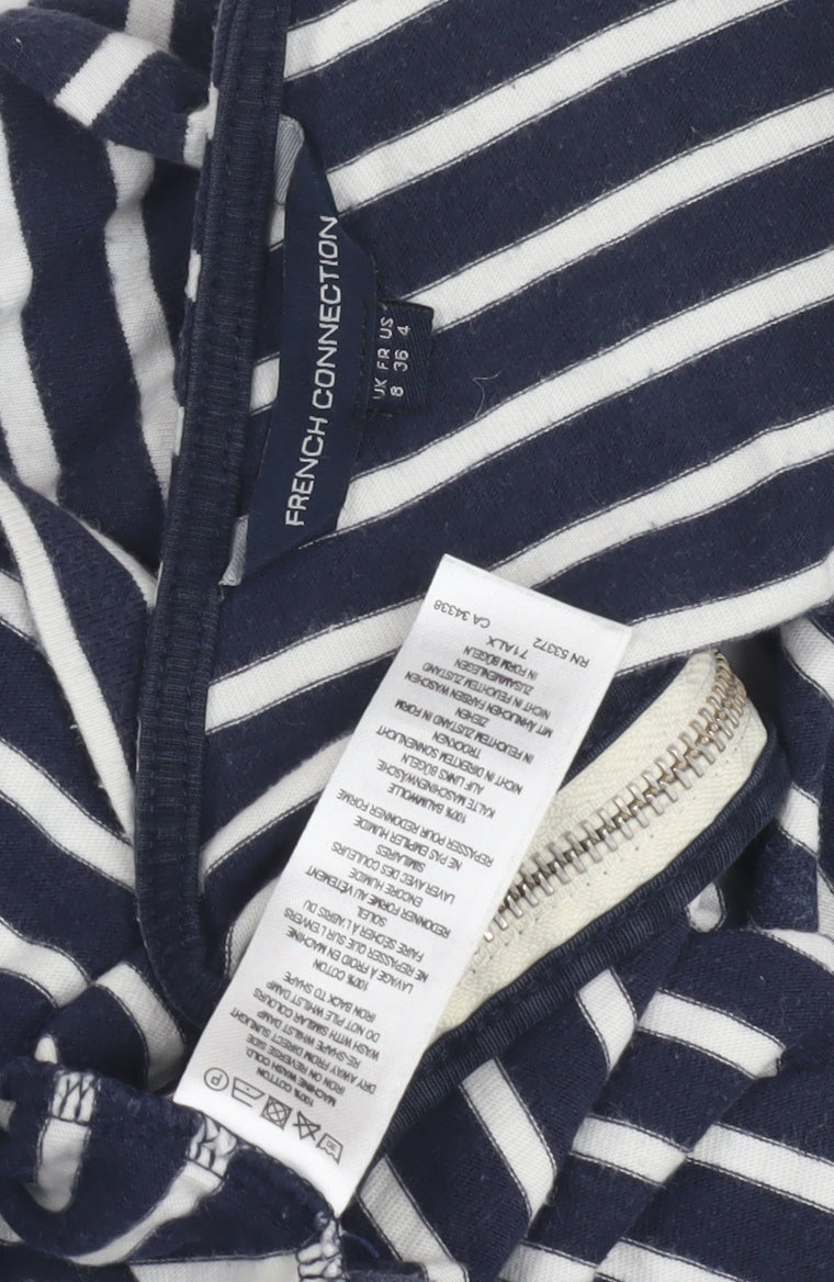 French Connection Women's Blue Striped Dress Size 8