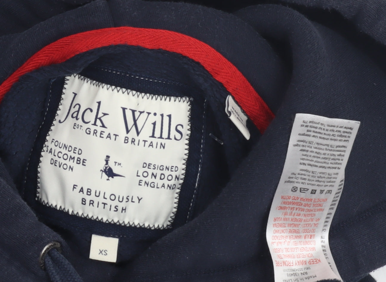 Mens UK Size XS Jack Wills Blue Pullover Hoodie