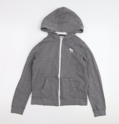 Abercrombie Kids Boys Grey Full Zip Hoodie, Size 11-12