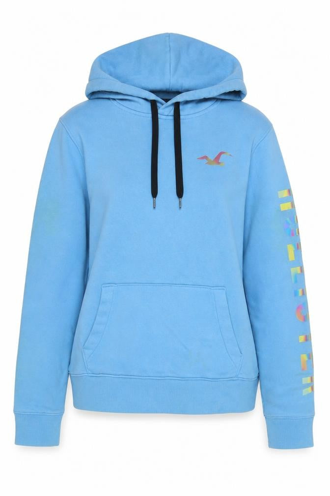 Unisex Adults UK Size M Hollister Blue Pullover Hoodie