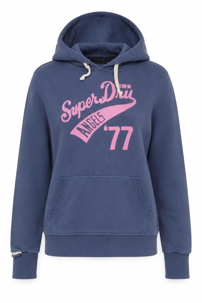 Womens UK Size S Superdry Blue Pullover Hoodie