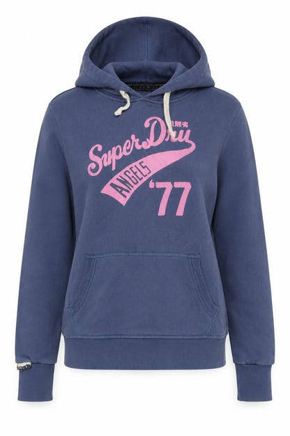 Womens UK Size S Superdry Blue Pullover Hoodie