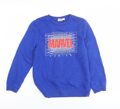 Marvel Boys Blue Sweatshirt, Graphic Print, Size M