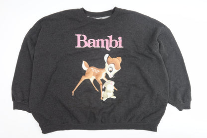 Unisex Adults UK Size 24 Disney at George Black Pullover Sweatshirt