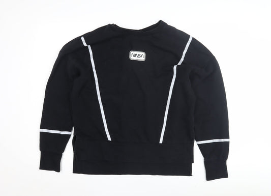 Unisex Adults UK Size XS NASA Black Pullover Sweatshirt