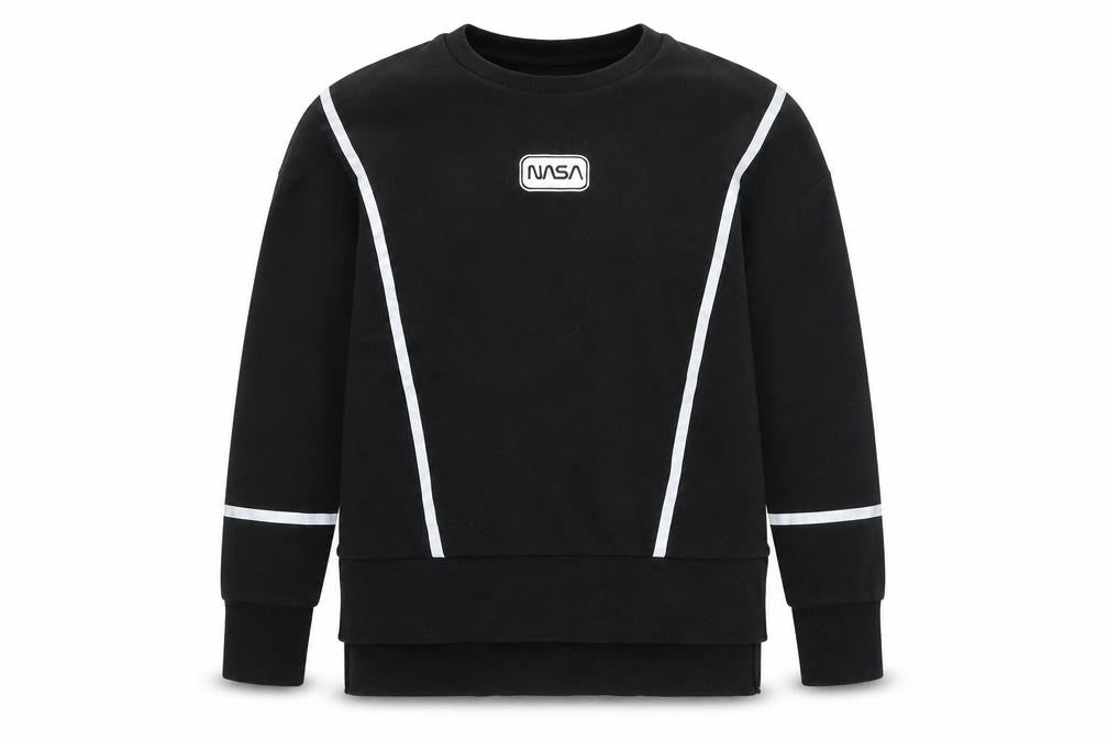 Unisex Adults UK Size XS NASA Black Pullover Sweatshirt