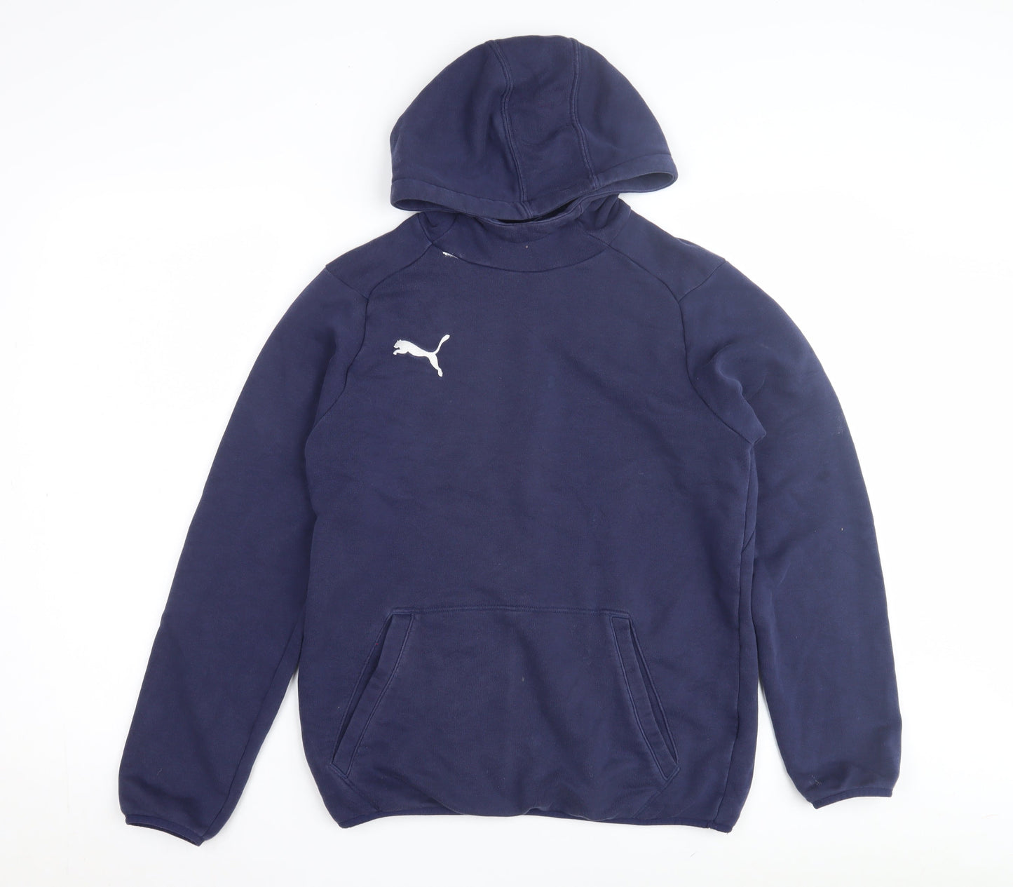 Puma Boys Blue Pullover Hoodie, Size 14-16, Logo Sportswear