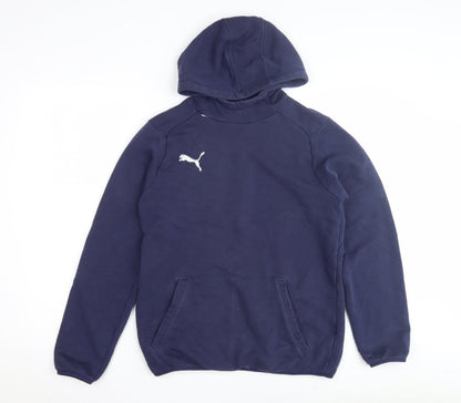 Puma Boys Blue Pullover Hoodie, Size 14-16, Logo Sportswear
