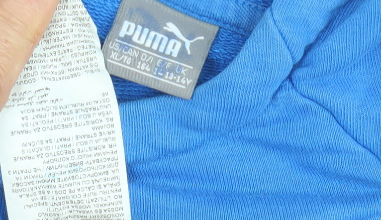 Puma Boys Blue Hoodie, Size L, Pullover Style, Logo Accent