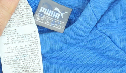Puma Boys Blue Hoodie, Size L, Pullover Style, Logo Accent