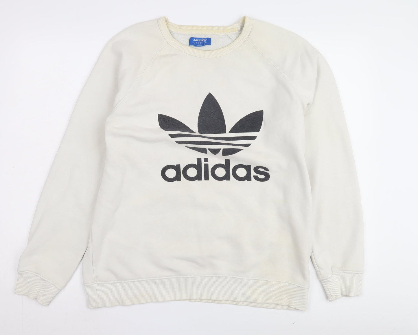 Mens UK Size L adidas Ivory Pullover Sweatshirt