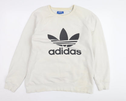 Mens UK Size L adidas Ivory Pullover Sweatshirt