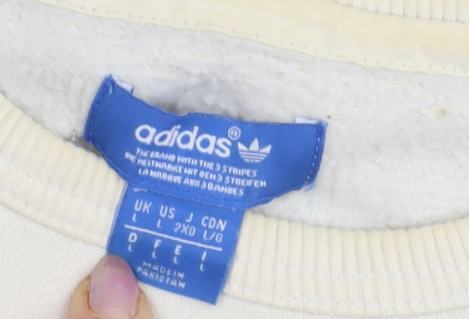 Mens UK Size L adidas Ivory Pullover Sweatshirt