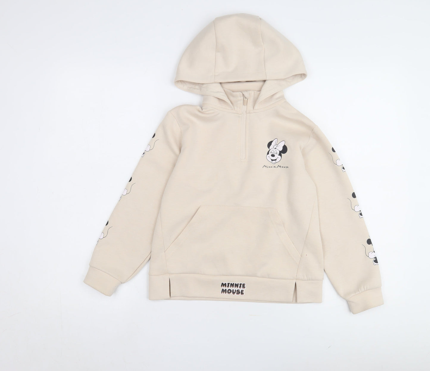 Zara Girls Beige Minnie Mouse Hoodie Size 8 Years