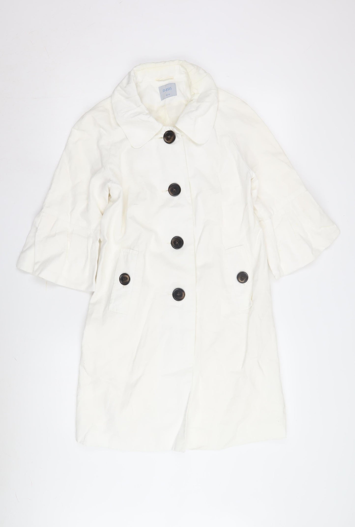 Womens UK Size 10 Oasis White Overcoat