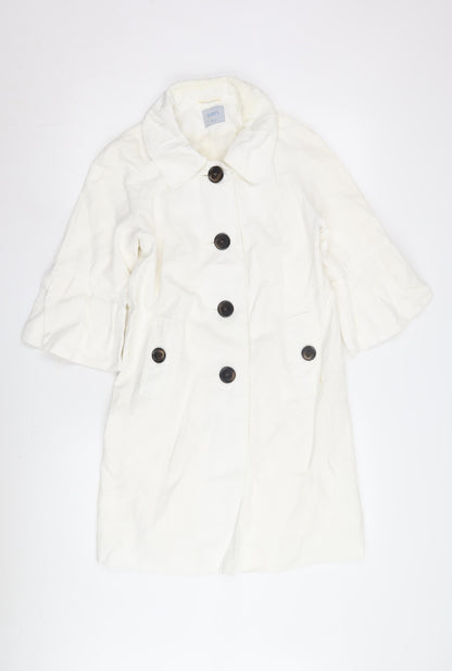 Womens UK Size 10 Oasis White Overcoat