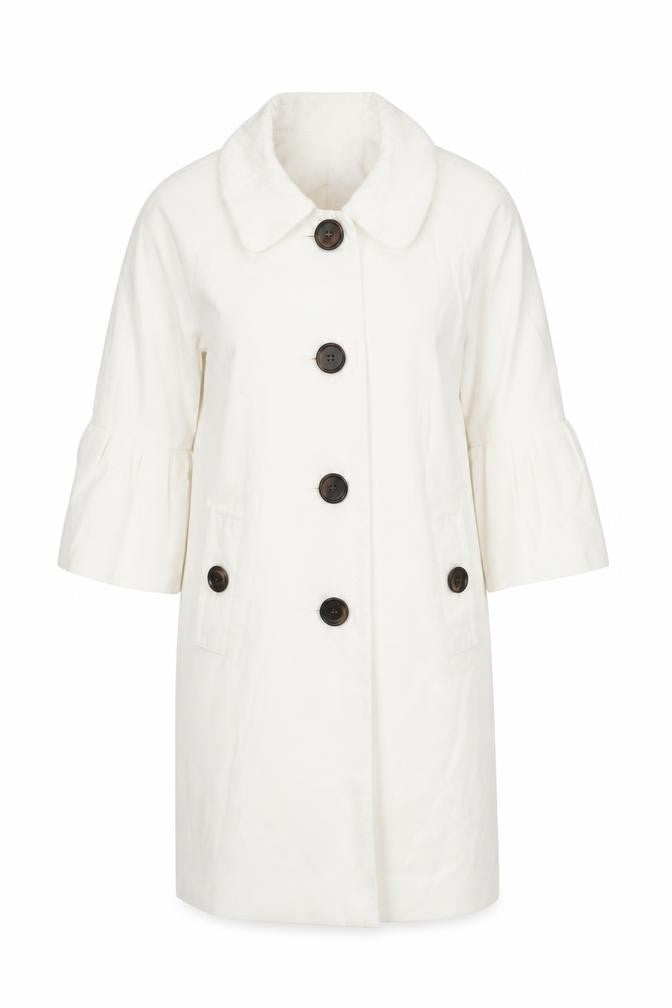 Womens UK Size 10 Oasis White Overcoat