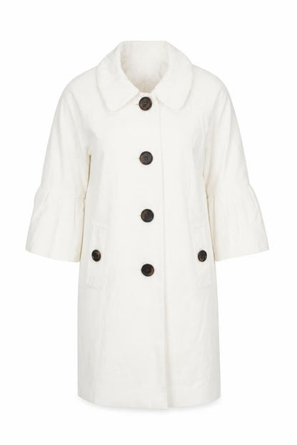 Womens UK Size 10 Oasis White Overcoat