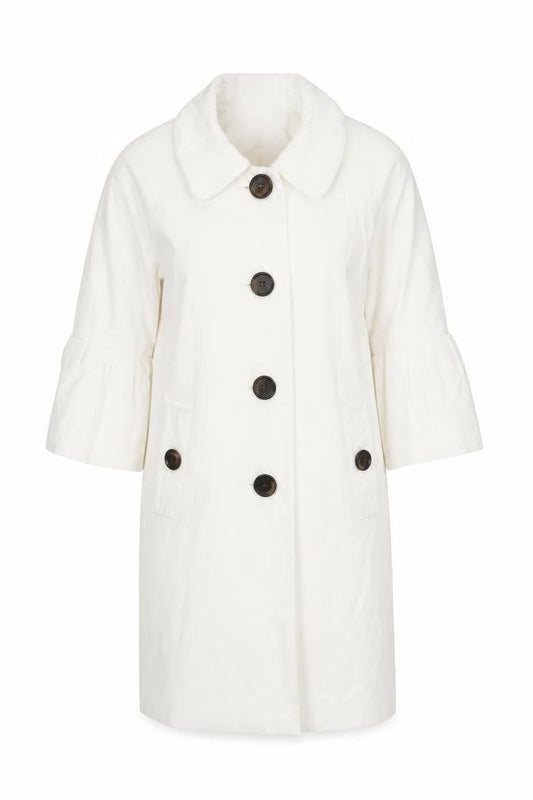 Womens UK Size 10 Oasis White Overcoat