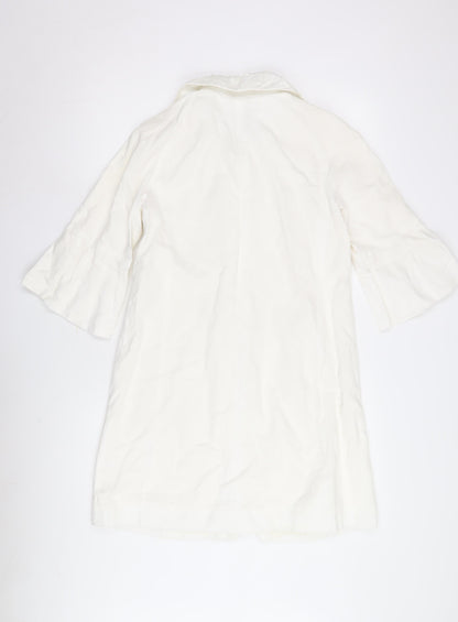 Womens UK Size 10 Oasis White Overcoat