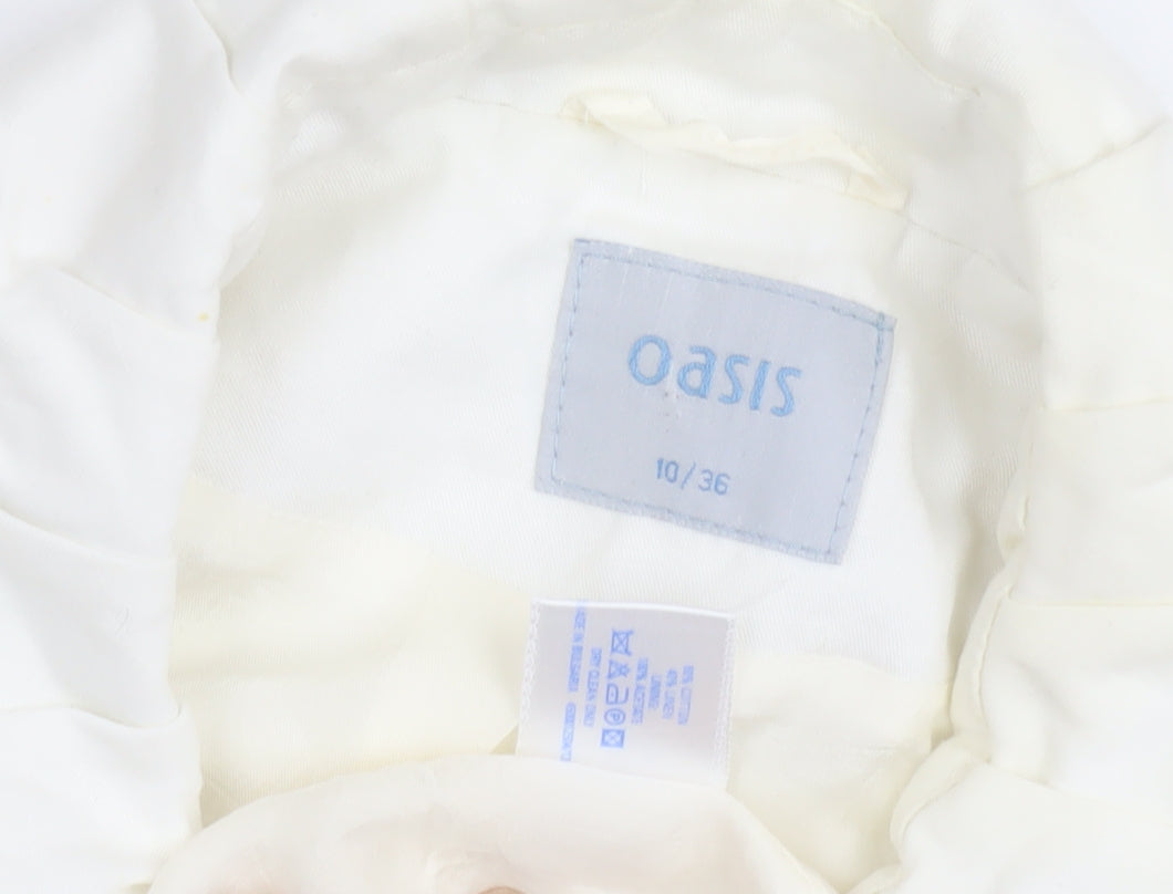 Womens UK Size 10 Oasis White Overcoat