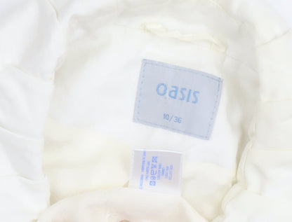 Womens UK Size 10 Oasis White Overcoat
