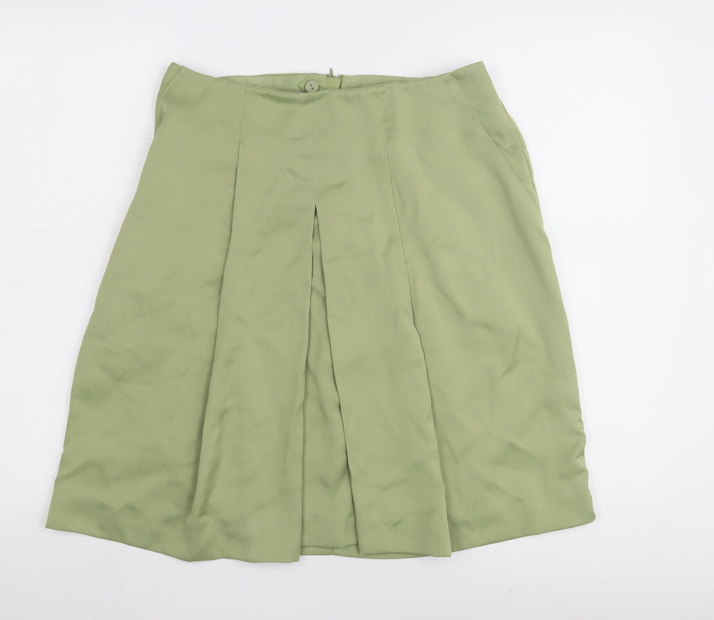 Next Women's Green Pleated Skirt UK Size 12 Casual