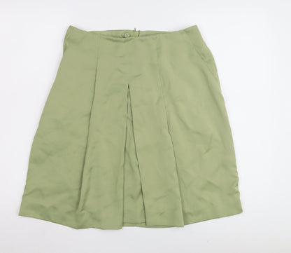 Next Women's Green Pleated Skirt UK Size 12 Casual