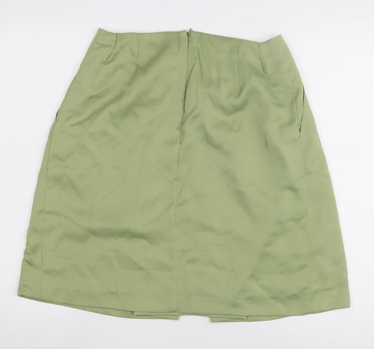 Next Women's Green Pleated Skirt UK Size 12 Casual
