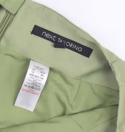 Next Women's Green Pleated Skirt UK Size 12 Casual