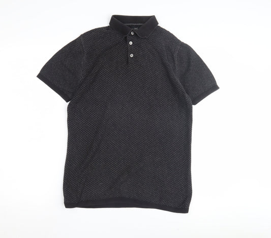 Next Men's Black Short Sleeve Polo Shirt