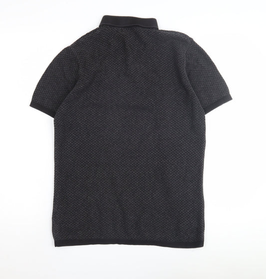 Next Men's Black Short Sleeve Polo Shirt