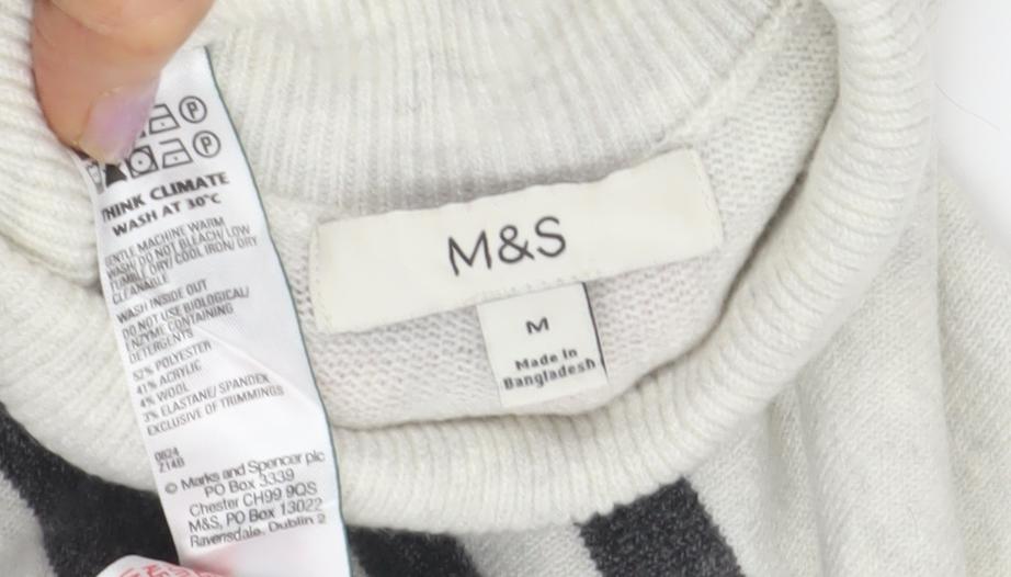 Womens UK Size M Marks and Spencer Grey Pullover Jumper